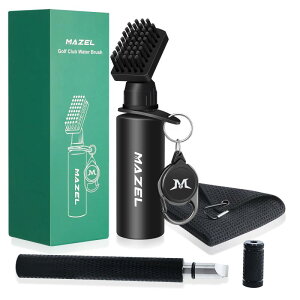 MAZEL (マゼル) 【ゴルフクリーナーセット】120ml スクイーズウォーターボトルゴルフクラブブラシ、ゴルフクラブ溝削り、ゴルフタオル お手入れ用品 ゴルフメンテナンス用品 携帯便利 メン