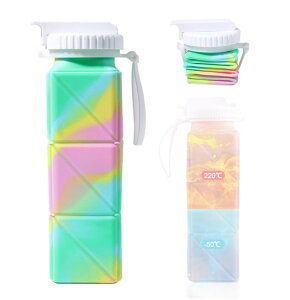 折りたたみ式ウォーターボトル 折りたたみ ボトル 折りたたみ 水筒 スポーツボトル ランニング マラソン サイクリング 登山 携帯用スポーツ水筒 サイクリング 自転車漏れ防止 シリコン製