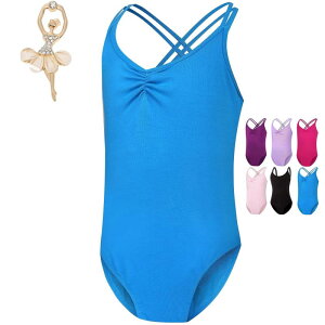 【Aigoda】バレエレオタード スカートなし 子供 8サイズ 5色 練習着 新体操 キッズ ジュニア 大人 棉 スナップ付