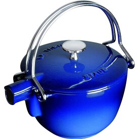 フランス ストウブ ヤカン(ケトル) 0.95L ダークブルー IH対応 Staub Dark Blue Enamel Cast Iron Teapot Kettle, 1 Quart