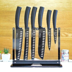 NCWi[g Jg[iCt 7_Zbg etH tbf Cuisinart 7-Piece Nonstick Cutlery Knife Set with Acrylic Stand, Black