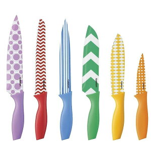 NCWi[g }`J[ XeX iCtZbg 6_ Cuisinart Printed Color Knife Set with Blade Guards, Multicolored