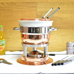 XCX}[ [UktHfZbg 11s[XZbg Swissmar Lausanne 11 Piece Copper Fondue Set F66415