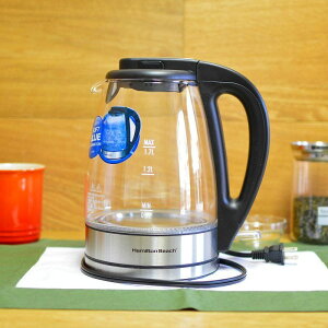 �n�~���g���r�[�` �K���X �d�C�P�g�� ��1.7L Hamilton Beach Glass Electric Kettle, 1.7-Liter �Ɠd
