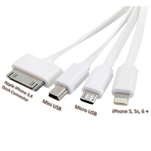USBP[u iPhone,iPad,iPodeΉ Gembonics Premium 4 in 1 Multi Usb Charger Adapter Charging Cable Connector And Micro USB for iPhone 6 Plus 5 5S 5C iPad 4th Gen Air Mini iPod touch 5th 7th Gen Samsung Galaxy S4 and More