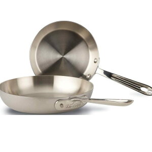 �I�[���N���b�h d5 �X�e�����X �t���C�p�� ���a19cm 23cm 2�_�Z�b�g All-Clad BD5510609 D5 Brushed 18/10 Stainless Steel 5-Ply Bonded Dishwasher Safe 7.5-Inch and 9-Inch French Skillet Cookware Set