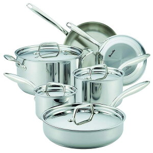 ur T[}Nbh XeX tCp  10_Zbg Breville 10 Piece Thermal Pro Clad Cookware Set, Large, Stainless Steel