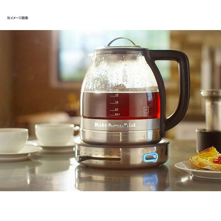 楽天市場】電気ケトル キッチンエイド ガラス ステンレス 茶こしつき 