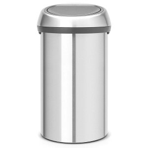 uoVA S~ 60L XeX Brabantia Touch Trash Can 16 gallon/60 liter - Matte Steel Fingerprint-Proof, 484506