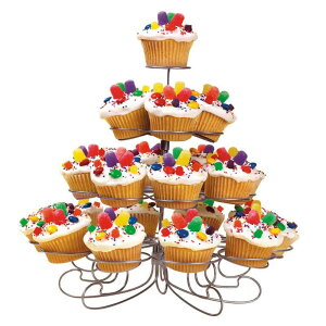 EBg ^fU[gX^h P[LX^h 4i Wilton 307-826 Cupcakesfn More 23-Count 4-Tier Metal Dessert Stand