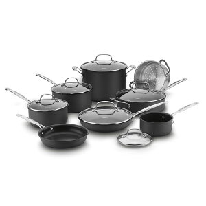 NCWi[g tCp  14_Zbg etH tbf Cuisinart Chef's Classic Nonstick Hard-Anodized 14-Piece Cookware Set 66-14N