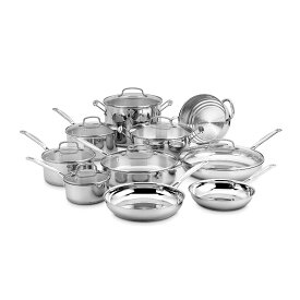 鍋 17点セット IH対応 クイジナート ステンレス フライパン Cuisinart 77-17N Chef's Classic Stainless 17-Piece Cookware Set