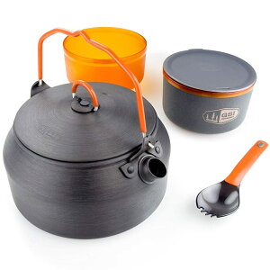 キャンプ用 ケトル やかん アウトドア コンパクト アルミ製 1.0L 食器セット GSI Outdoors - Halulite Ketalist, Superior Backcountry Cookware Since 1985