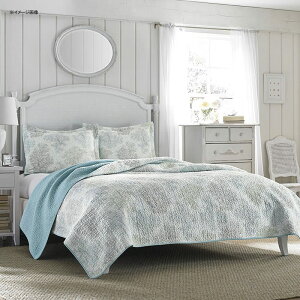 [AVC Lg Jo[Zbg u[O[ C o[Vu Rbg \gEH[^[ Laura Ashley Saltwater Reversible Quilt Set Full/Queen