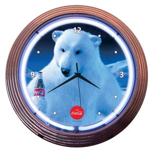 RJR[ |[xA lIEH[NbN a38cm |v VN} g Neonetics Drinks 15" Coca Cola Polar Bear Wall Clock NEO1492