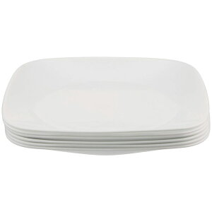 R[ XNGAv[g M 6Zbg sAzCg  H Corelle Square Pure White 9-Inch Plate Set (6-Piece)