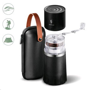蓮 R[q[~[J[ ҂t R[q[[J[ ubN P[Xt Soulhand Portable Coffee Grinder Set,Manual Coffee Grinder with Adjustable Ceramic Burr and Foldable Hand Crank, All -in-One Coffee Maker (with Storage