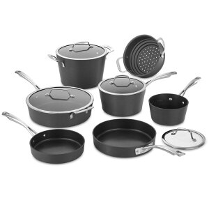 NCWi[g tCp  11_Zbg IHΉ n[hAm_CYh A~ Cuisinart 62I-11 Conical Hard Anodized Cookware Set, Medium, Black