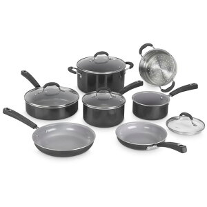 NCWi[g tCp  11_Zbg Z~bN A~RA 3w PTFEt[ PFOAt[ PFOSt[ Cuisinart 54C-11BK Advantage Ceramica XT Cookware Set, Medium, Black