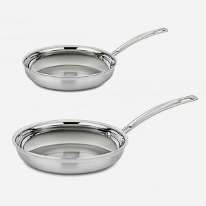 �t���C�p���Z�b�g 25cm 30cm �X�e�����X �A���~�R�A 3�w �N�C�W�i�[�g Cuisinart MCP22-1012PKN Multi TriPly Skillet Set, 2-Pack
