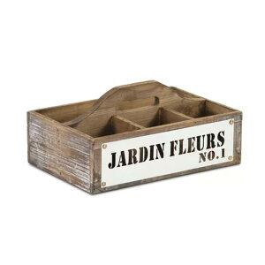 ؐLfB[ d؂6 ؔ N[g AeB[N re[W Gracie Oaks 6 Compartment Caddy Wood Crate GRCS2192