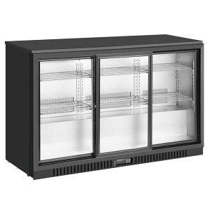 Ɩi ① KXhA 135cm 3 XCh A_[JE^[ ubN  o[ JtF LOX{g KingsBottle KBU330SC 53" Commercial Grade Back Bar Fridge with Triple Sliding Glass Door Ɠd