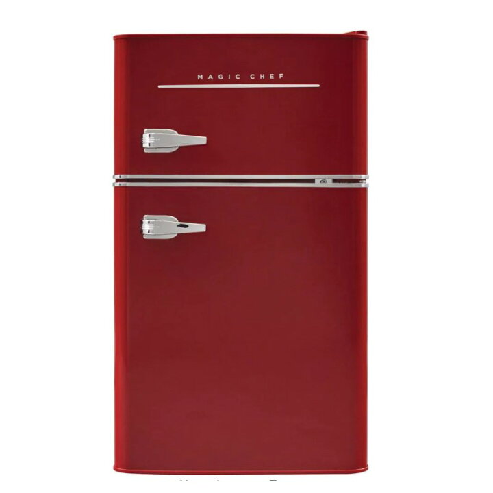 楽天市場】冷蔵庫 冷凍庫付 レトロ 2ドア コンパクト 90L Magic Chef 