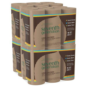 y[p[^I 27.9×22.8cm 傫 W{ Y 100Đ 6 4pbN  sgp ZuXWFl[V Seventh Generation Unbleached Paper Towels, 100% Recycled Paper, 6 Count, Pack of 4