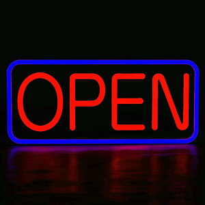 �I�[�v�� �l�I���T�C�� �Ɩ� ���g�� �J�t�F �o�[ MaxLit 21'' X 10'' New Ultra Bright LED Neon Sign - Open - Remote Controlled (Blue/Red)