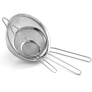 �X�e�����X�U�� �X�g���[�i�[ 3�T�C�Y �Z�b�g �N�C�W�i�[�g Cuisinart CTG-00-3MS Set of 3 Fine Mesh Stainless Steel Strainers