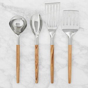 ECAYE\m} I[u ؐnh XeX  4_Zbg tCԂ  Xv[ [eV Williams Sonoma Stainless Steel Olivewood Utensils