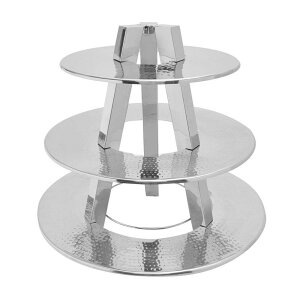 fBXvCX^h ی^ 3i a58cm XeX n}[h Ɩ T[rOgC JtF Xg oCLO rbtF American Metalcraft TTS2319 3 Tier Display Stand - Hammered Stainless Steel 124T