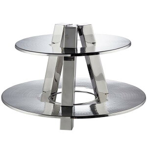 fBXvCX^h ی^ 2i a50cm XeX n}[h Ɩ T[rOgC JtF Xg oCLO rbtF American Metalcraft DTS2013 2 Tier Display Stand - Hammered Stainless Steel 124D