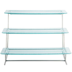 fBXvCX^h p^ 3i XeX vX`bNv[gt CU[ JtF Xg oCLO rbtF GET MTS034/HI2260JA-SET 3-Tier Cascading Display Stand Set with 21 1/2" x 8 1/4" Jade Trays 