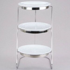 fBXvCX^h ی^ 3i XeX zCg ~v[gt CU[ JtF Xg oCLO rbtF GET MTS029/ML82W-SET 3-Tier Cascading Display Stand Set with 10 1/4" White Round Ribb