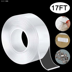 ʃe[v ͂ ͐ڒ 5m 30mm 2mm ėp \ Nano Double Sided Tape Heavy Duty Mounting Tape, Multipurpose Reusable Traceless Strong Adhesive Washable Removable Clear Anti Slip, 17 FT