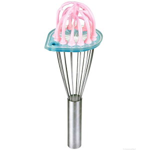 EBXN Cp[ AĊp XN[p[ Whisk Wiper - Wipe a Whisk Easily - Multipurpose Kitchen Tool, Made In USA - Includes 11" Stainless-Steel Whisk - Cool Baking Gadget, A Great Gift For Men and Women (Color: Glass Blue)