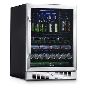 ① rgC ő177 robWN[[ KXhA XeX j[GA[ NewAir Built-In Beverage Cooler and Refrigerator, Stainless Steel Mini Fridge with Glass Door, 177 Can Capacity, ABR-1770 Ɠd