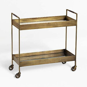 o[J[g 84cm AeB[NuX 胂f Crate and Barrel Libations Antique Brass Bar Cart