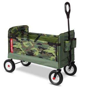 3 in 1 �I�t���[�h ���S�� �ő�68kg ���ʕ� �x���` �q�� �A�E�g�h�A �L�����[�J�[�g Radio Flyer 3-In-1 Off-Road EZ Fold Camo Wagon