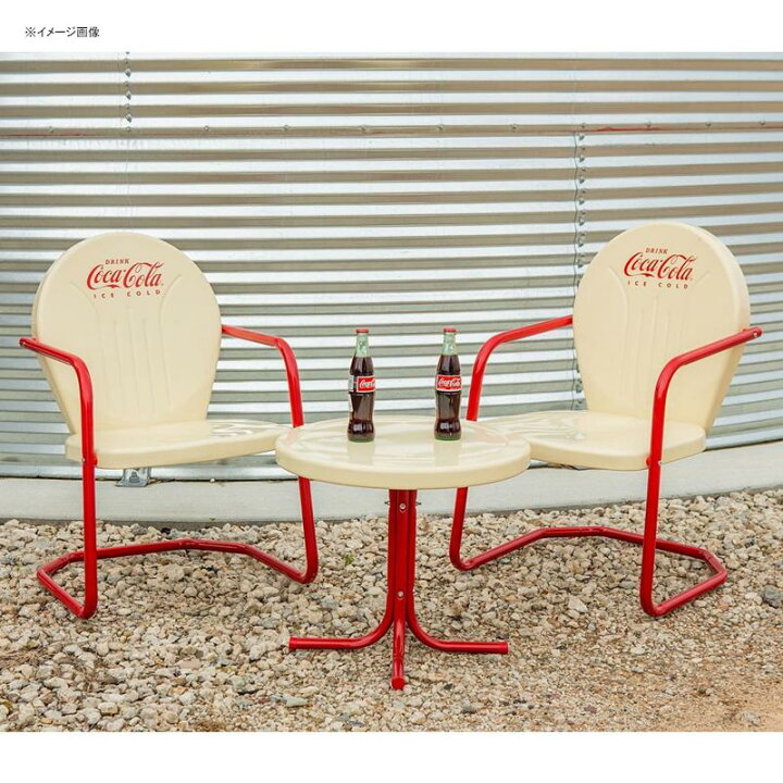 楽天市場】コカコーラ メタル テーブル チェア セット クリーム レトロ 