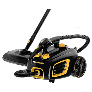 �X�`�[���N���[�i�[ �A�N�Z�T���[20�� �����O�R�[�h McCulloch MC1375 Canister Steam Cleaner with 20 Accessories, Extra-Long Power Cord, Chemical-Free Cleaning for Most Floors, Counters, Appliances, Windows, Autos, and More, 1-(Pack), Bla
