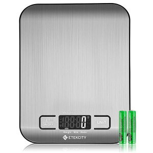 �f�W�^���X�P�[�� �L�b�`�� �͂��� �X�e�����X Etekcity Food Kitchen Scale, 304 Stainless Steel with Backlit Display, Digital Weight Grams and Oz for Weight Loss, Baking, Cooking and Mail, Silver, Small