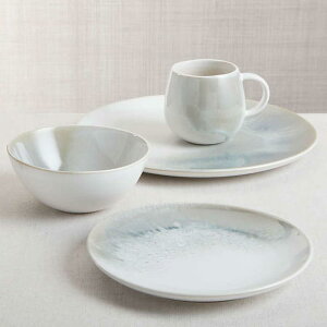 HZbg fBi[v[g T_v[g VA{E }OJbv |gK 胂f CRATE AND BARREL Ora Stoneware Dinnerware 4-Piece Place Setting