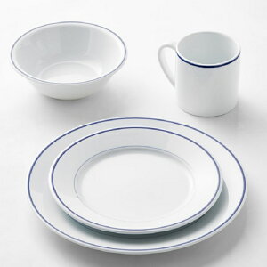 fBi[EFA H16_Zbg u[oh tX AsR ECAYE\m}胂f Williams-Sonoma Apilco Tradition Blue-Banded Porcelain Dinnerware Collection