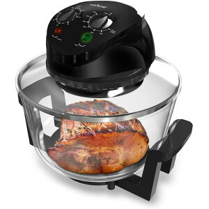 ԊOKXRxNVI[u NutriChef Convection Countertop Toaster Oven - Healthy Kitchen Air Fryer Roaster Oven, Bake, Grill, Steam Broil, Roast & Air-Fry , Includes Glass Bowl, Broil Rack and Toasting Rack, 120V - PKCOV45 