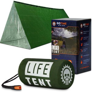 �T�o�C�o���V�F���^�[ 2�l�p ���p �e���g Go Time Gear Life Tent Emergency Survival Shelter 2 Person Emergency Tent Use As Survival Tent, Emergency Shelter, Tube Tent, Survival Tarp - Includes Survival Whistle & Paracord