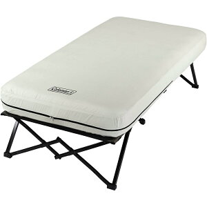 ܂肽 GA}bgX LvRbg TChe[u drCt R[} Coleman Camping Cot, Air Mattress, and Pump Combo | Folding Camp Cot and Air Bed with Side Tables and Battery Operated Pump