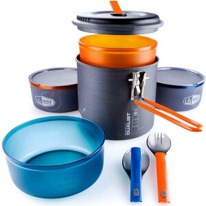 調理器具セット 2人用 超軽量 BPAフリー テフロン アウトドア キャンプ GSI Outdoors - Pinnacle Dualist, Camping Cook Set