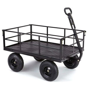 K[fS 540kg܂ X`[ bV TChO ubN  ϋv SJ[g Gorilla Carts GOR1200-COM Heavy-Duty Steel Utility Cart with Removable Sides and 13" Tires, 1200-lbs.ysz